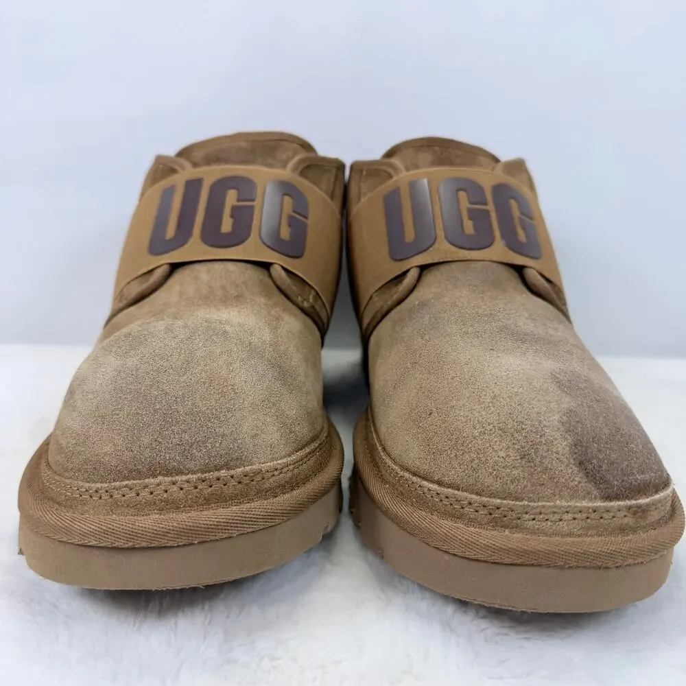 UGG Neumel II Spell Out Suede Chukka Ankle Boots Chestnut (1119392) Mens Size 12